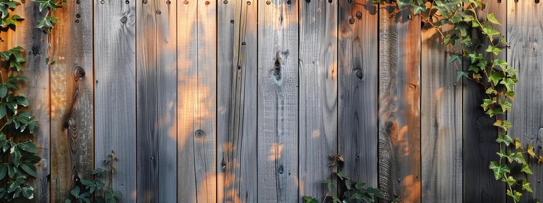 a skilled team revitalizes weathered cedar siding, wooden decks, and backyard fencing in a suburban setting, showcasing a dramatic contrast between the aged wood and the freshly refinished surfaces, illuminated by bright, natural lighting that highlights the intricate textures of the grain.