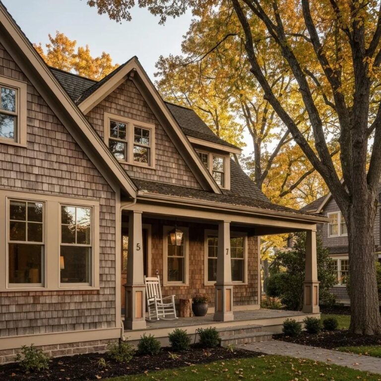 Halloween curb appeal with clean home exterior and festive decorations